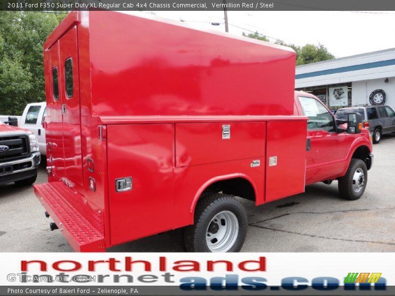 Vermillion Red / Steel 2011 Ford F350 Super Duty XL Regular Cab 4x4 Chassis Commercial