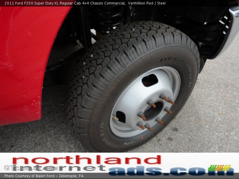 Vermillion Red / Steel 2011 Ford F350 Super Duty XL Regular Cab 4x4 Chassis Commercial