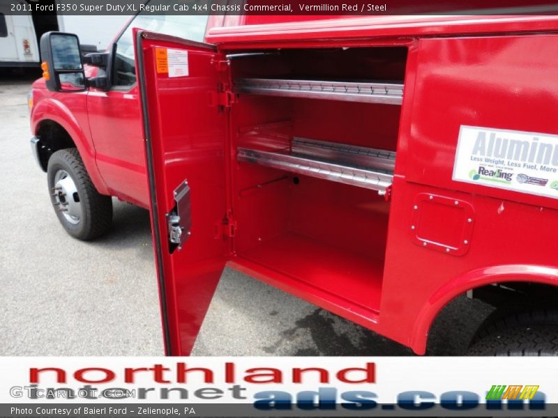 Vermillion Red / Steel 2011 Ford F350 Super Duty XL Regular Cab 4x4 Chassis Commercial