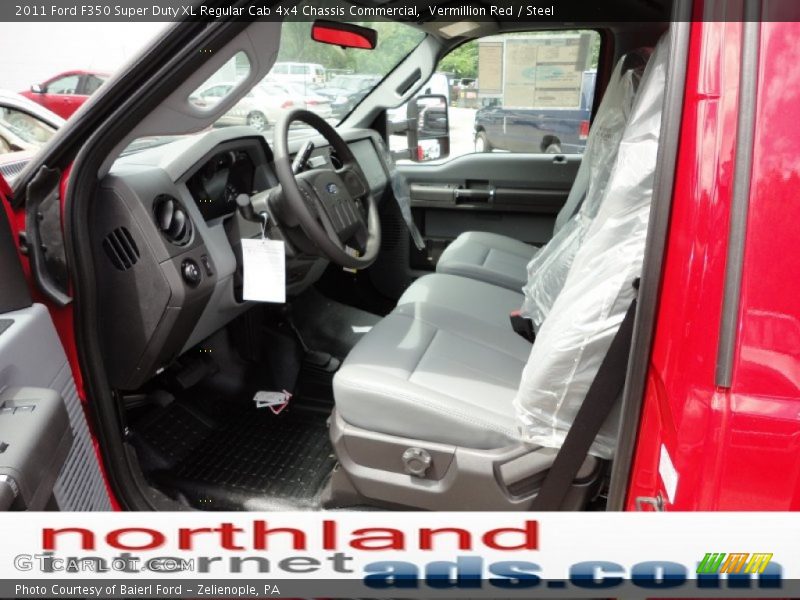 Vermillion Red / Steel 2011 Ford F350 Super Duty XL Regular Cab 4x4 Chassis Commercial