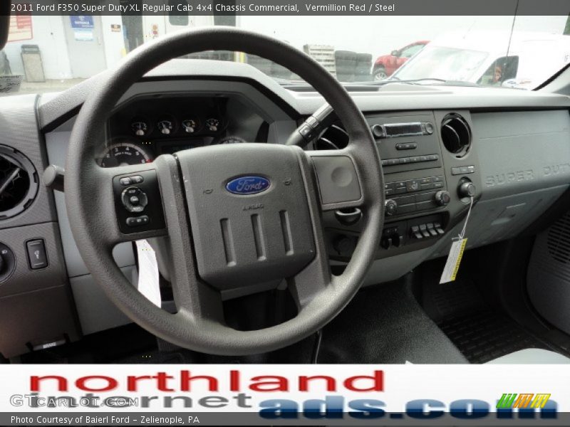 Vermillion Red / Steel 2011 Ford F350 Super Duty XL Regular Cab 4x4 Chassis Commercial