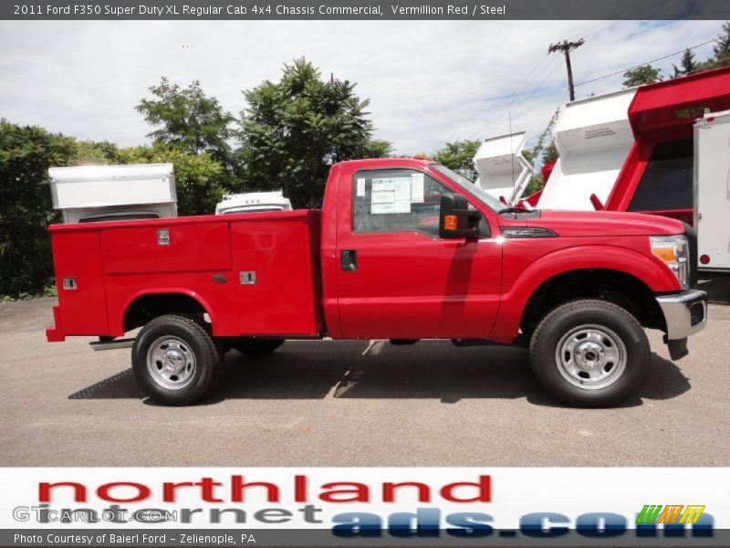 Vermillion Red / Steel 2011 Ford F350 Super Duty XL Regular Cab 4x4 Chassis Commercial