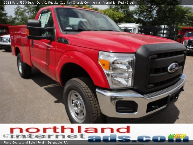 Vermillion Red / Steel 2011 Ford F350 Super Duty XL Regular Cab 4x4 Chassis Commercial