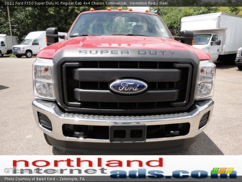 Vermillion Red / Steel 2011 Ford F350 Super Duty XL Regular Cab 4x4 Chassis Commercial