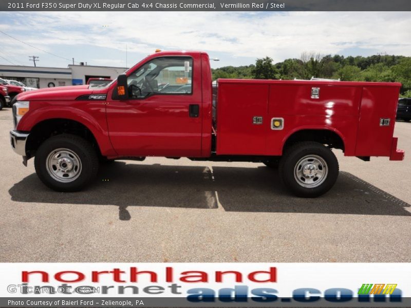 Vermillion Red / Steel 2011 Ford F350 Super Duty XL Regular Cab 4x4 Chassis Commercial