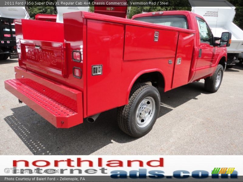 Vermillion Red / Steel 2011 Ford F350 Super Duty XL Regular Cab 4x4 Chassis Commercial