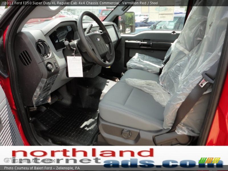 Vermillion Red / Steel 2011 Ford F350 Super Duty XL Regular Cab 4x4 Chassis Commercial