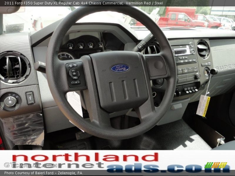 Vermillion Red / Steel 2011 Ford F350 Super Duty XL Regular Cab 4x4 Chassis Commercial