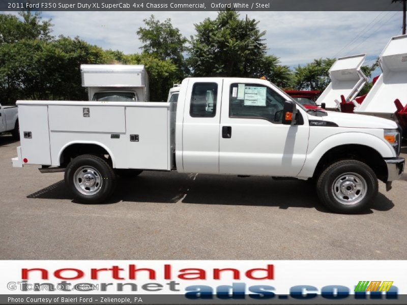 Oxford White / Steel 2011 Ford F350 Super Duty XL SuperCab 4x4 Chassis Commercial