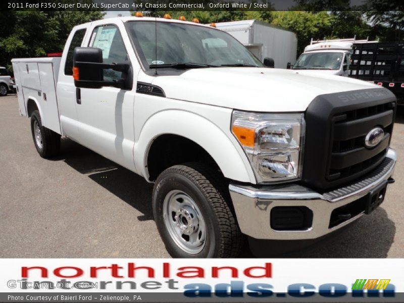 Oxford White / Steel 2011 Ford F350 Super Duty XL SuperCab 4x4 Chassis Commercial