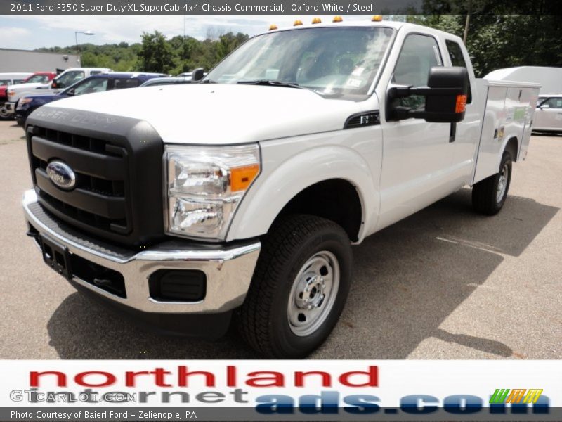 Oxford White / Steel 2011 Ford F350 Super Duty XL SuperCab 4x4 Chassis Commercial
