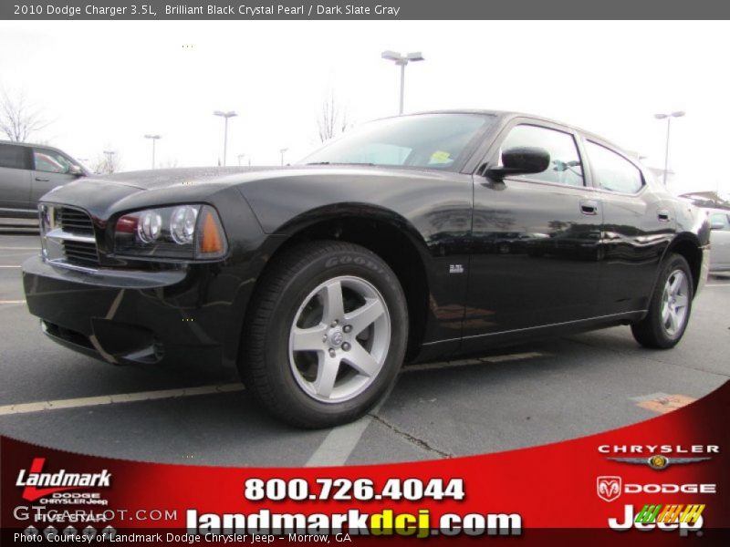 Brilliant Black Crystal Pearl / Dark Slate Gray 2010 Dodge Charger 3.5L