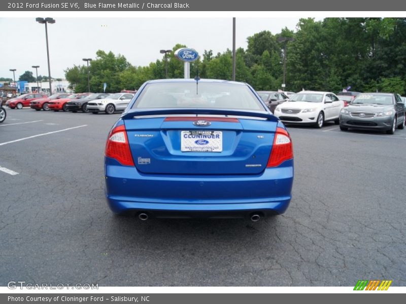 Blue Flame Metallic / Charcoal Black 2012 Ford Fusion SE V6