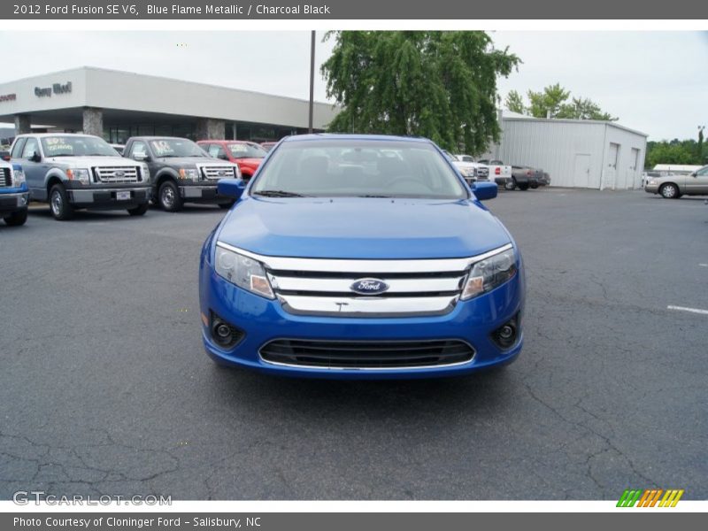 Blue Flame Metallic / Charcoal Black 2012 Ford Fusion SE V6