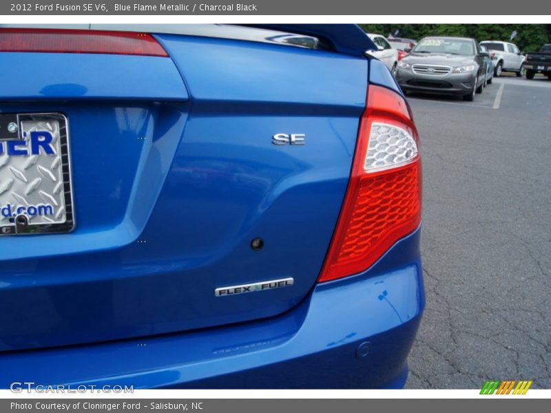 Blue Flame Metallic / Charcoal Black 2012 Ford Fusion SE V6