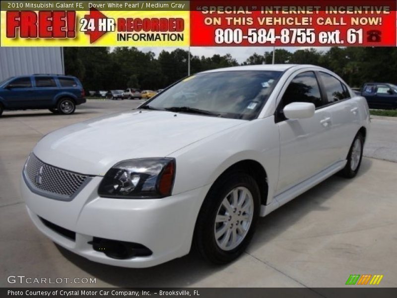 Dover White Pearl / Medium Gray 2010 Mitsubishi Galant FE