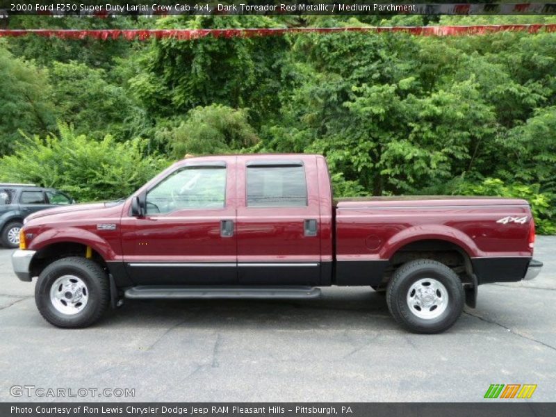 Dark Toreador Red Metallic / Medium Parchment 2000 Ford F250 Super Duty Lariat Crew Cab 4x4