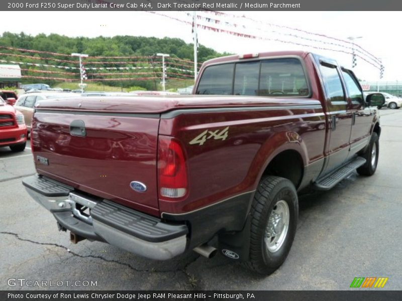 Dark Toreador Red Metallic / Medium Parchment 2000 Ford F250 Super Duty Lariat Crew Cab 4x4