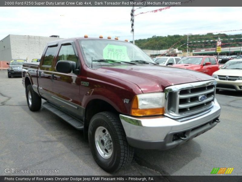 Dark Toreador Red Metallic / Medium Parchment 2000 Ford F250 Super Duty Lariat Crew Cab 4x4