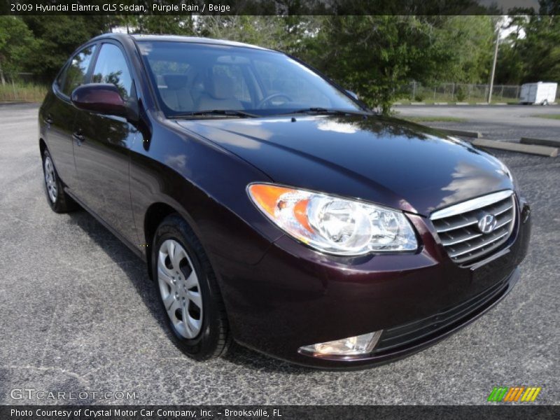 Purple Rain / Beige 2009 Hyundai Elantra GLS Sedan