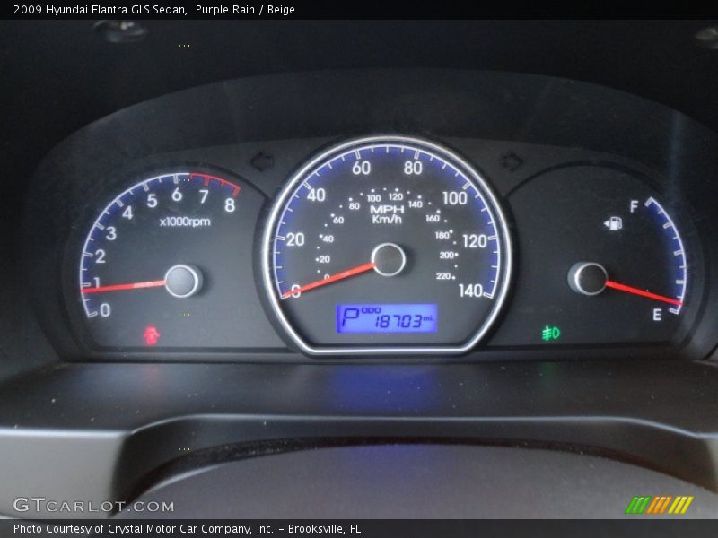 Purple Rain / Beige 2009 Hyundai Elantra GLS Sedan