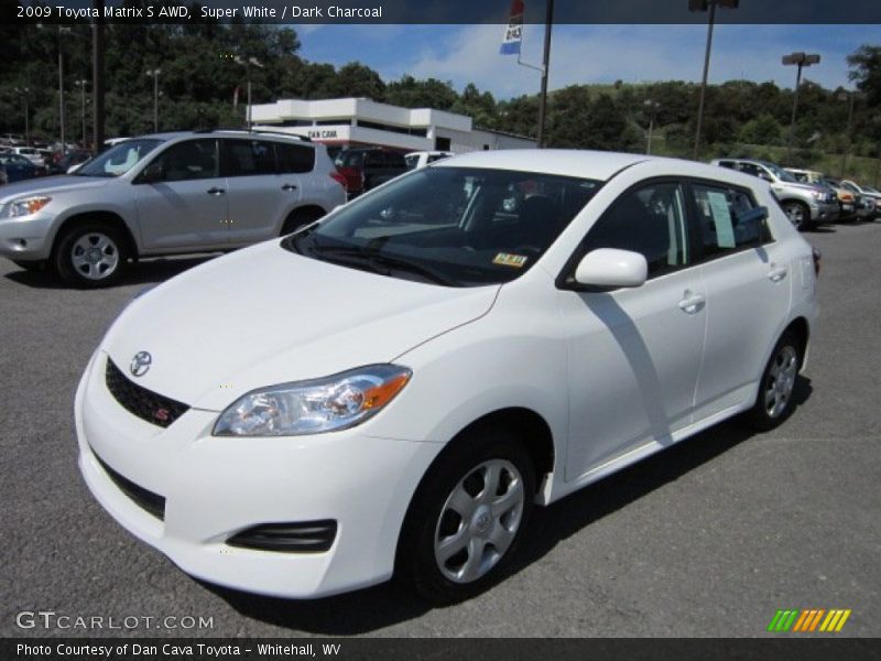 Super White / Dark Charcoal 2009 Toyota Matrix S AWD