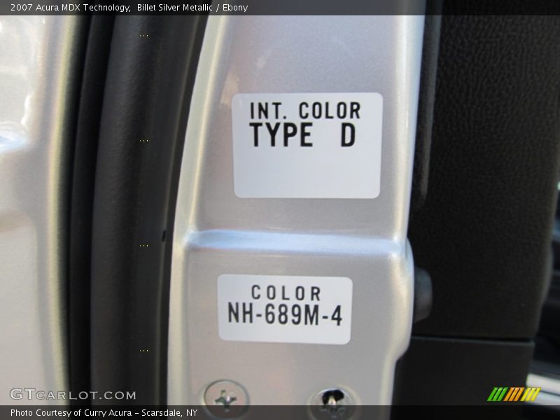 Billet Silver Metallic / Ebony 2007 Acura MDX Technology