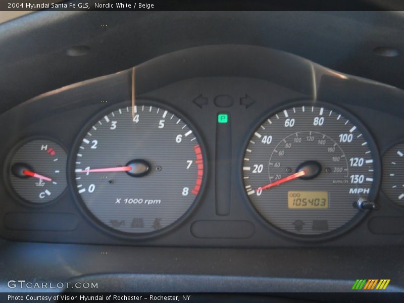 Nordic White / Beige 2004 Hyundai Santa Fe GLS