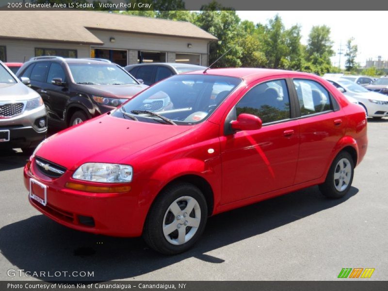 Victory Red / Gray 2005 Chevrolet Aveo LS Sedan
