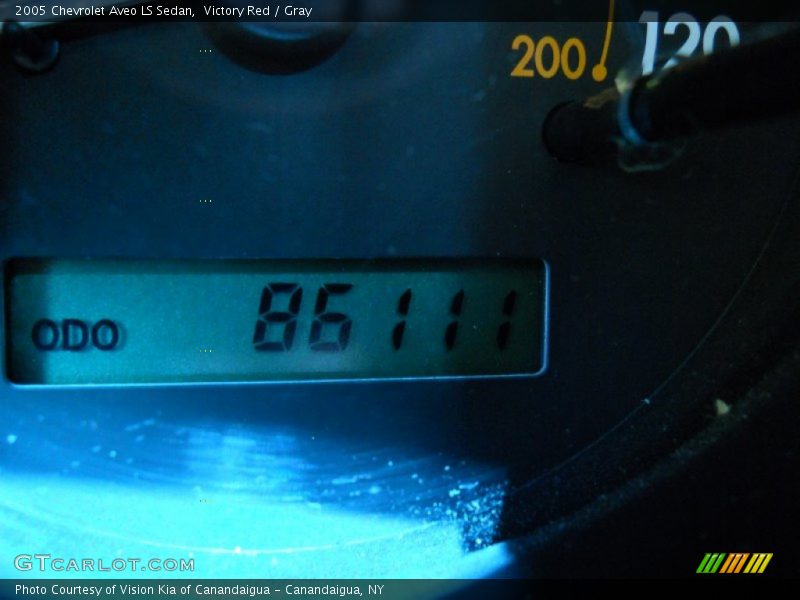 Victory Red / Gray 2005 Chevrolet Aveo LS Sedan