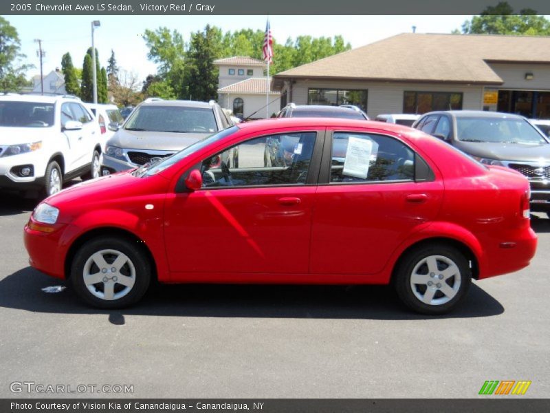 Victory Red / Gray 2005 Chevrolet Aveo LS Sedan