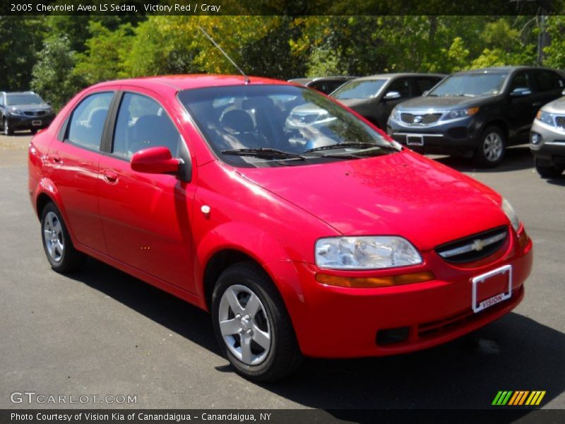Victory Red / Gray 2005 Chevrolet Aveo LS Sedan