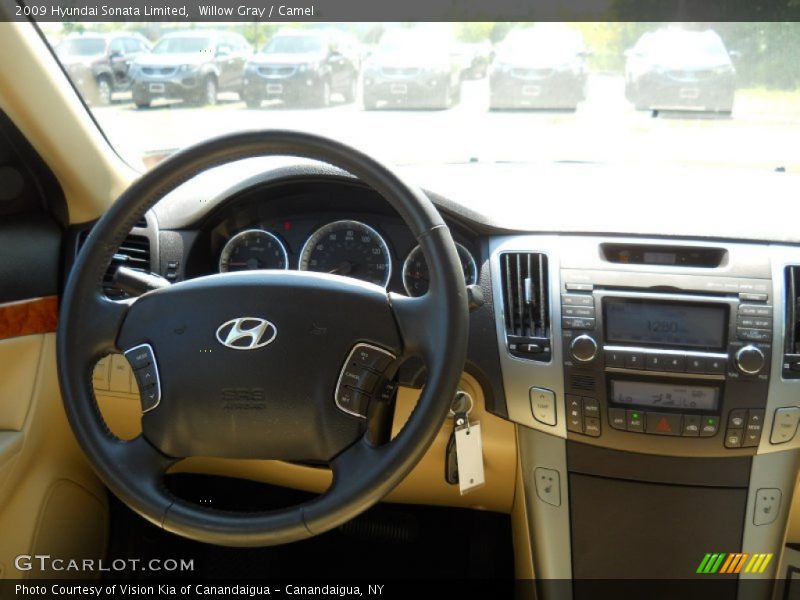 Willow Gray / Camel 2009 Hyundai Sonata Limited