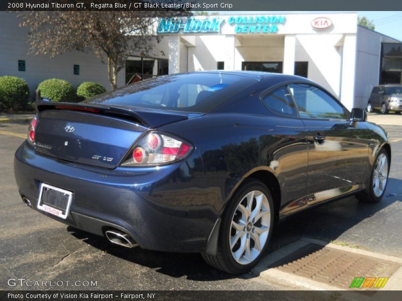Regatta Blue / GT Black Leather/Black Sport Grip 2008 Hyundai Tiburon GT