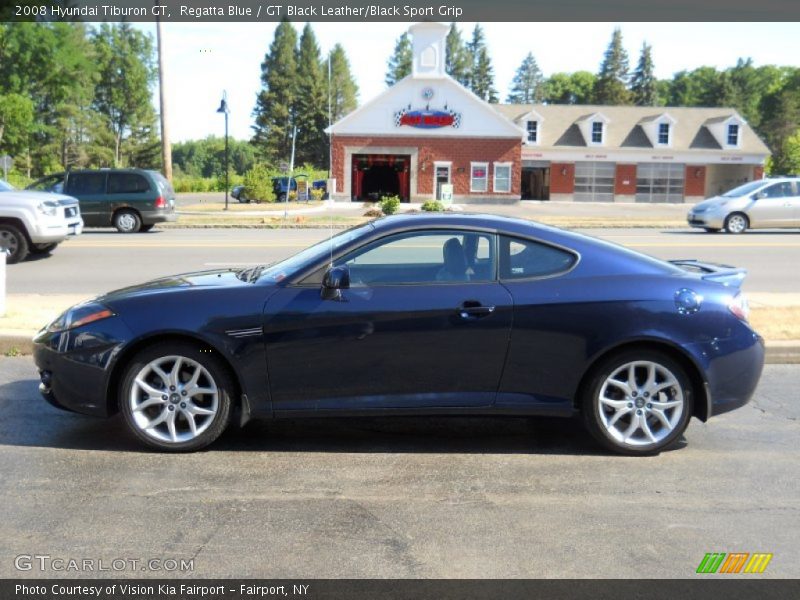 Regatta Blue / GT Black Leather/Black Sport Grip 2008 Hyundai Tiburon GT