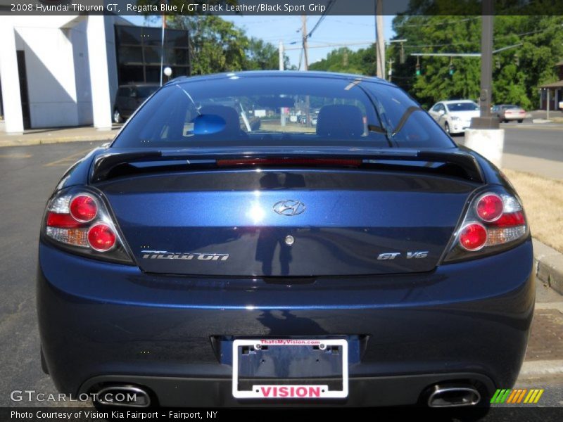 Regatta Blue / GT Black Leather/Black Sport Grip 2008 Hyundai Tiburon GT