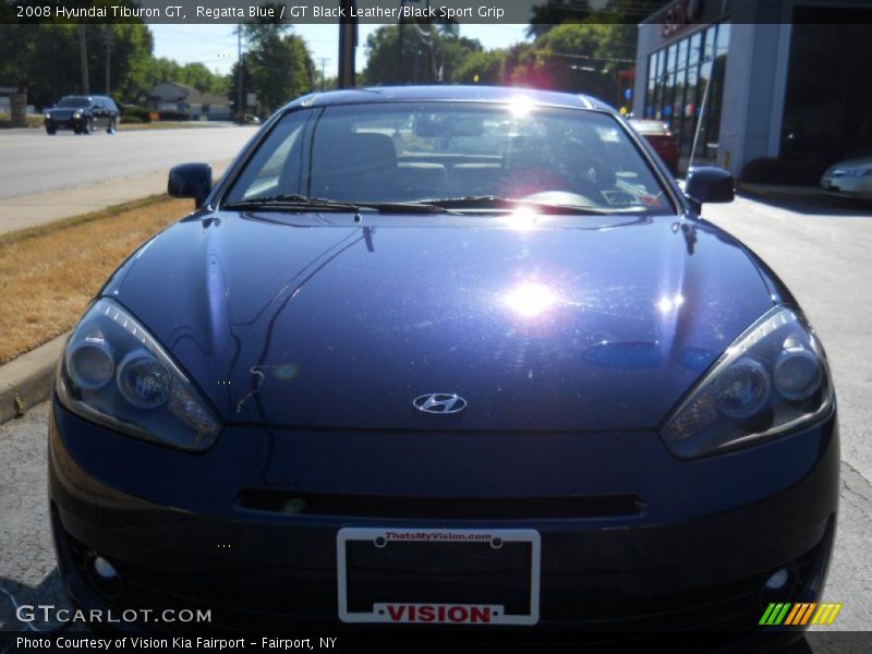 Regatta Blue / GT Black Leather/Black Sport Grip 2008 Hyundai Tiburon GT