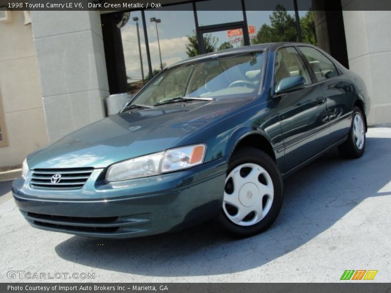 Dark Green Metallic / Oak 1998 Toyota Camry LE V6