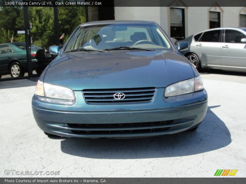 Dark Green Metallic / Oak 1998 Toyota Camry LE V6