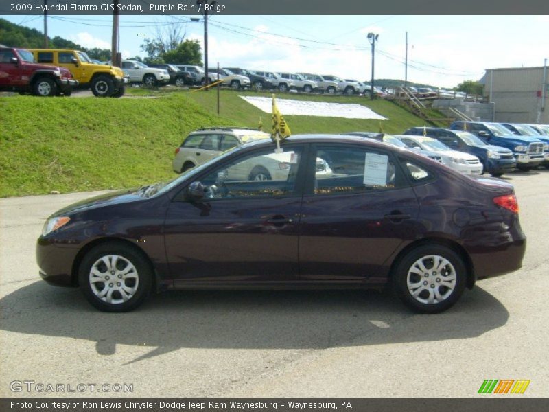 Purple Rain / Beige 2009 Hyundai Elantra GLS Sedan