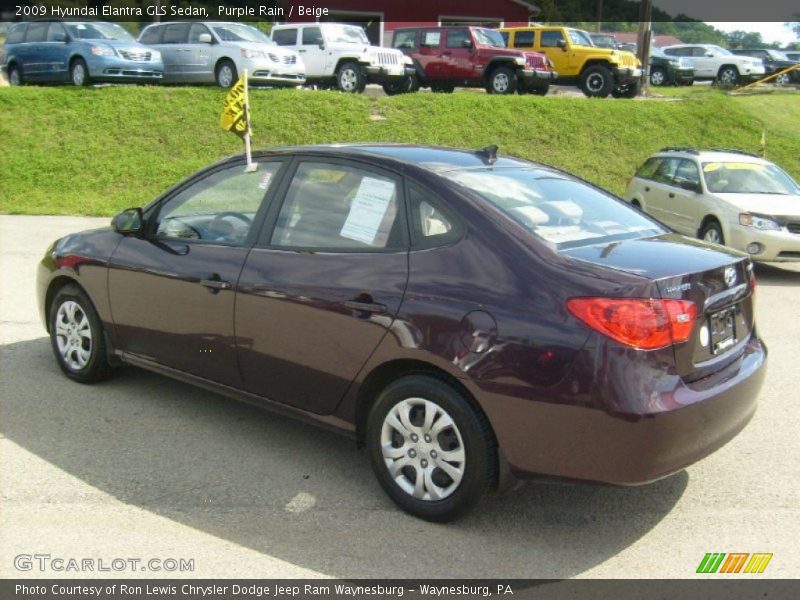 Purple Rain / Beige 2009 Hyundai Elantra GLS Sedan