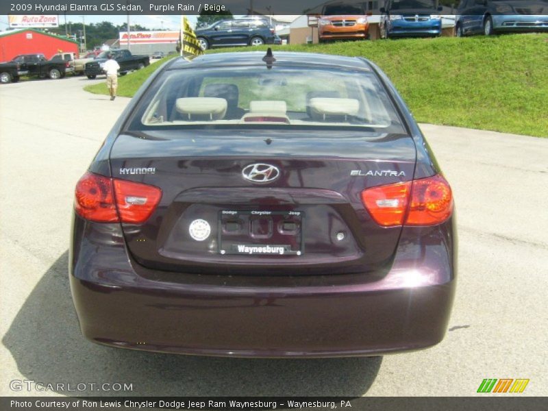 Purple Rain / Beige 2009 Hyundai Elantra GLS Sedan