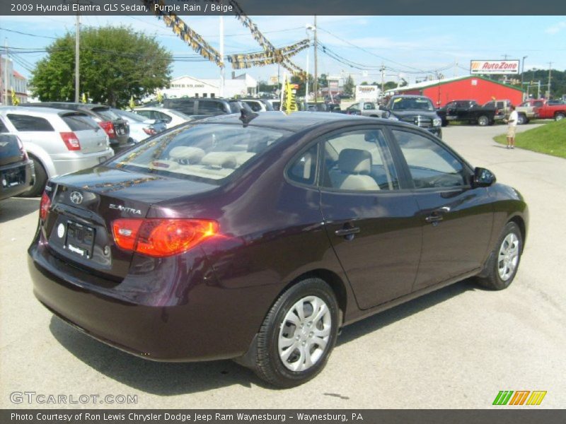 Purple Rain / Beige 2009 Hyundai Elantra GLS Sedan