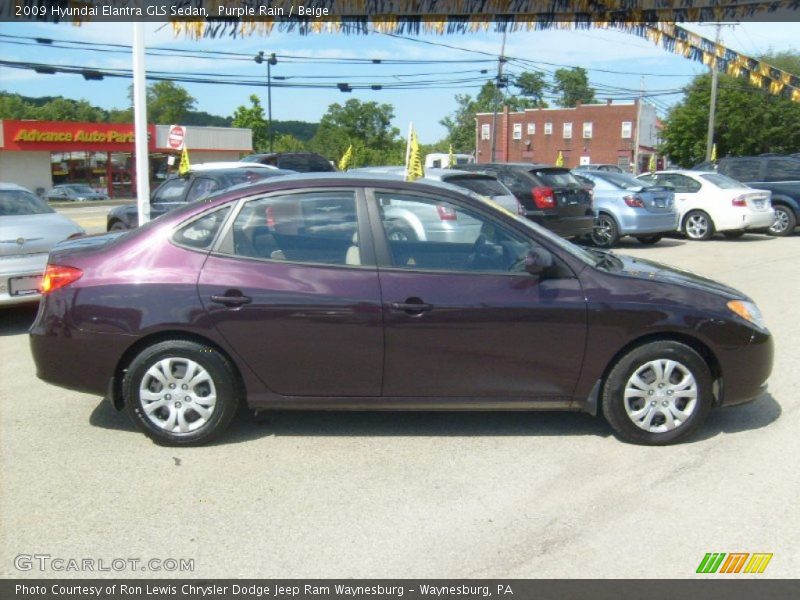 Purple Rain / Beige 2009 Hyundai Elantra GLS Sedan