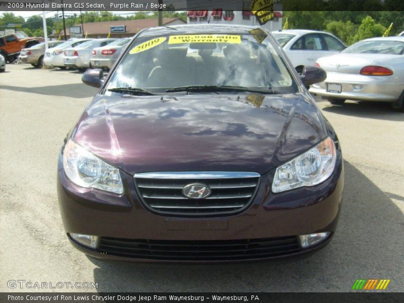 Purple Rain / Beige 2009 Hyundai Elantra GLS Sedan