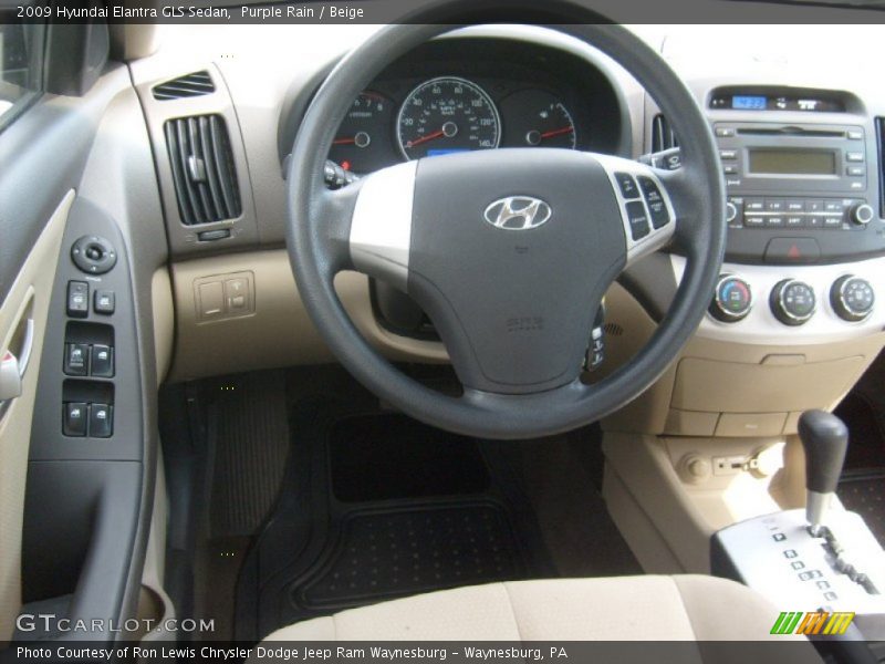 Purple Rain / Beige 2009 Hyundai Elantra GLS Sedan