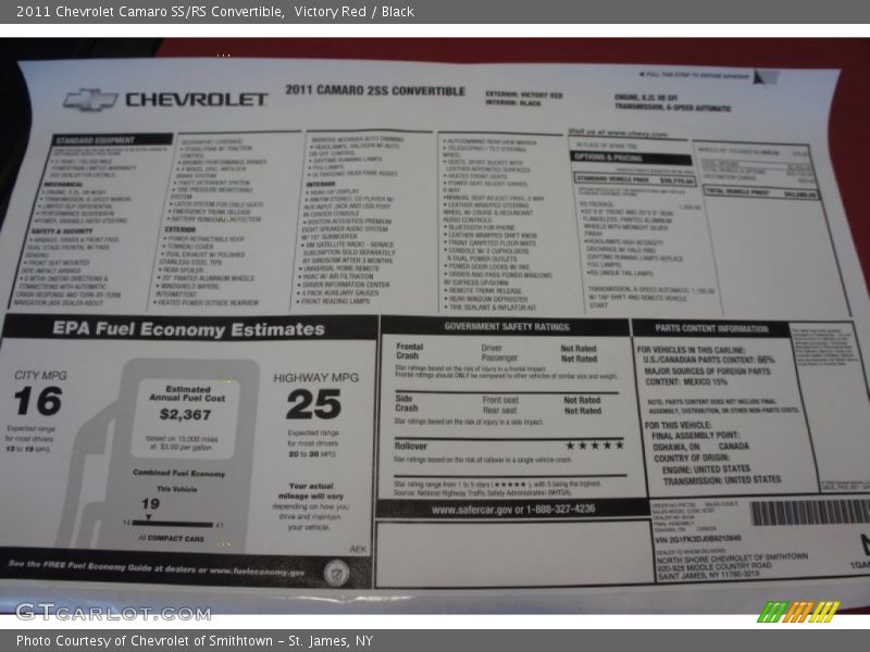 Victory Red / Black 2011 Chevrolet Camaro SS/RS Convertible