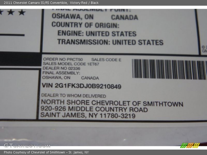 Victory Red / Black 2011 Chevrolet Camaro SS/RS Convertible