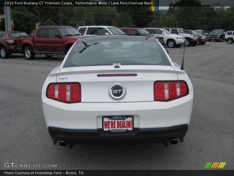 Performance White / Lava Red/Charcoal Black 2012 Ford Mustang GT Premium Coupe