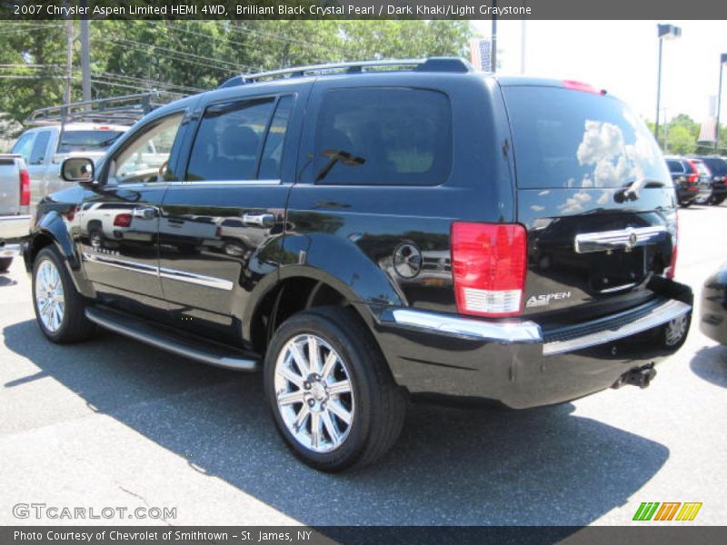 Brilliant Black Crystal Pearl / Dark Khaki/Light Graystone 2007 Chrysler Aspen Limited HEMI 4WD